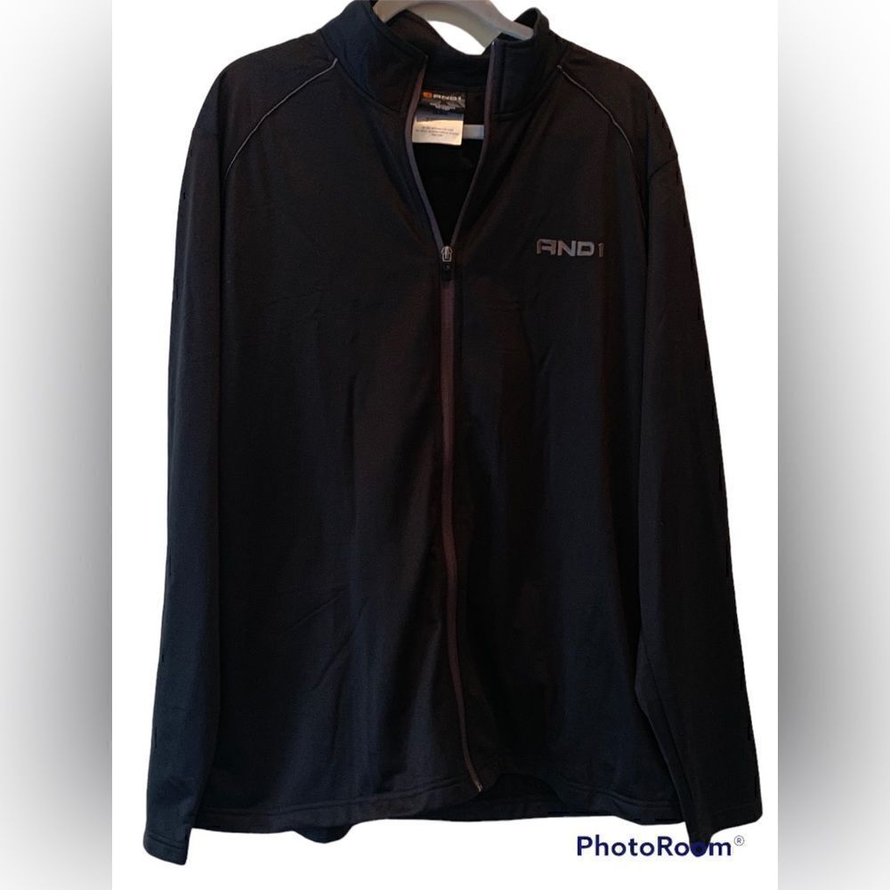 AND1 Mens XL Black Track Suit Jumper Full Zip Up Jacket New With Tags